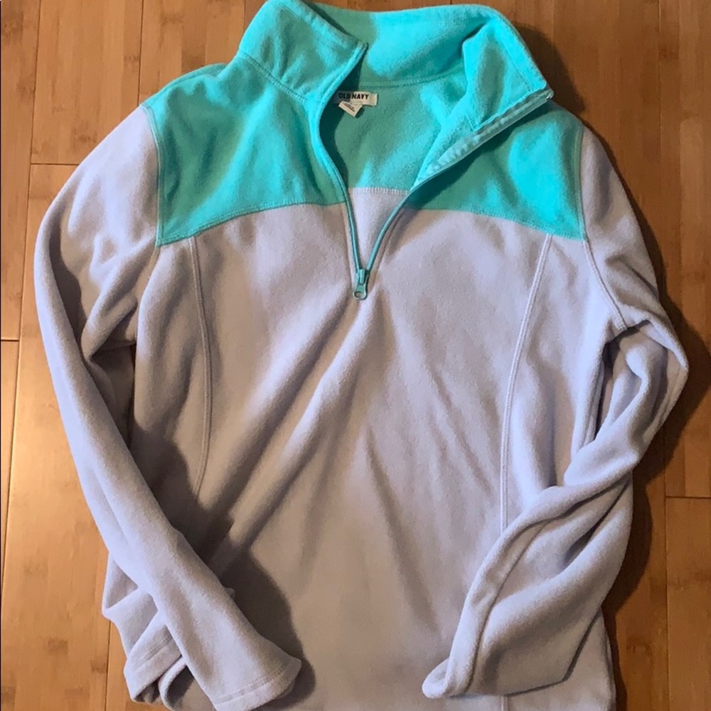 Old navy large grey and teal fleece